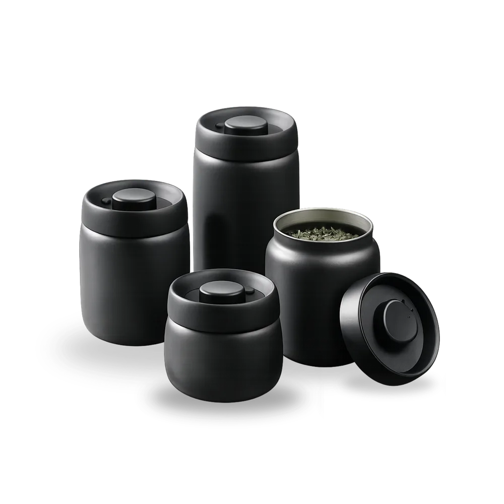 Vacuum-Button Coffee Bean Jar